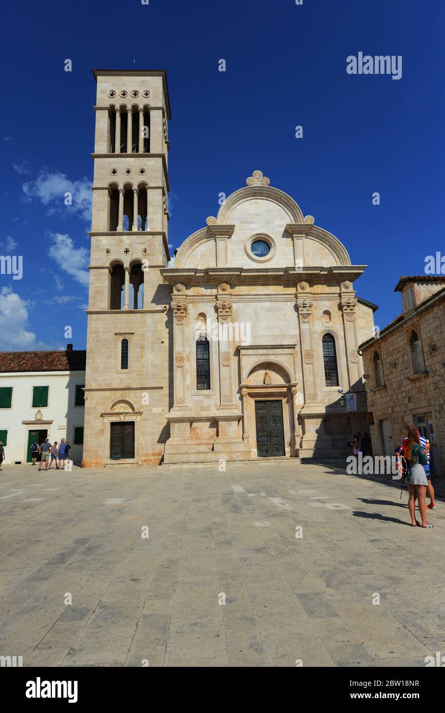 Cattedrale di Santo Stefano a Hvar, Croazia. Foto Stock