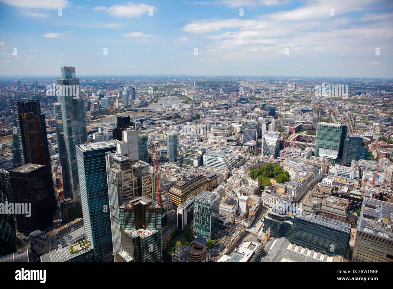 Veduta aerea del quartiere finanziario, Londra, Regno Unito Foto Stock