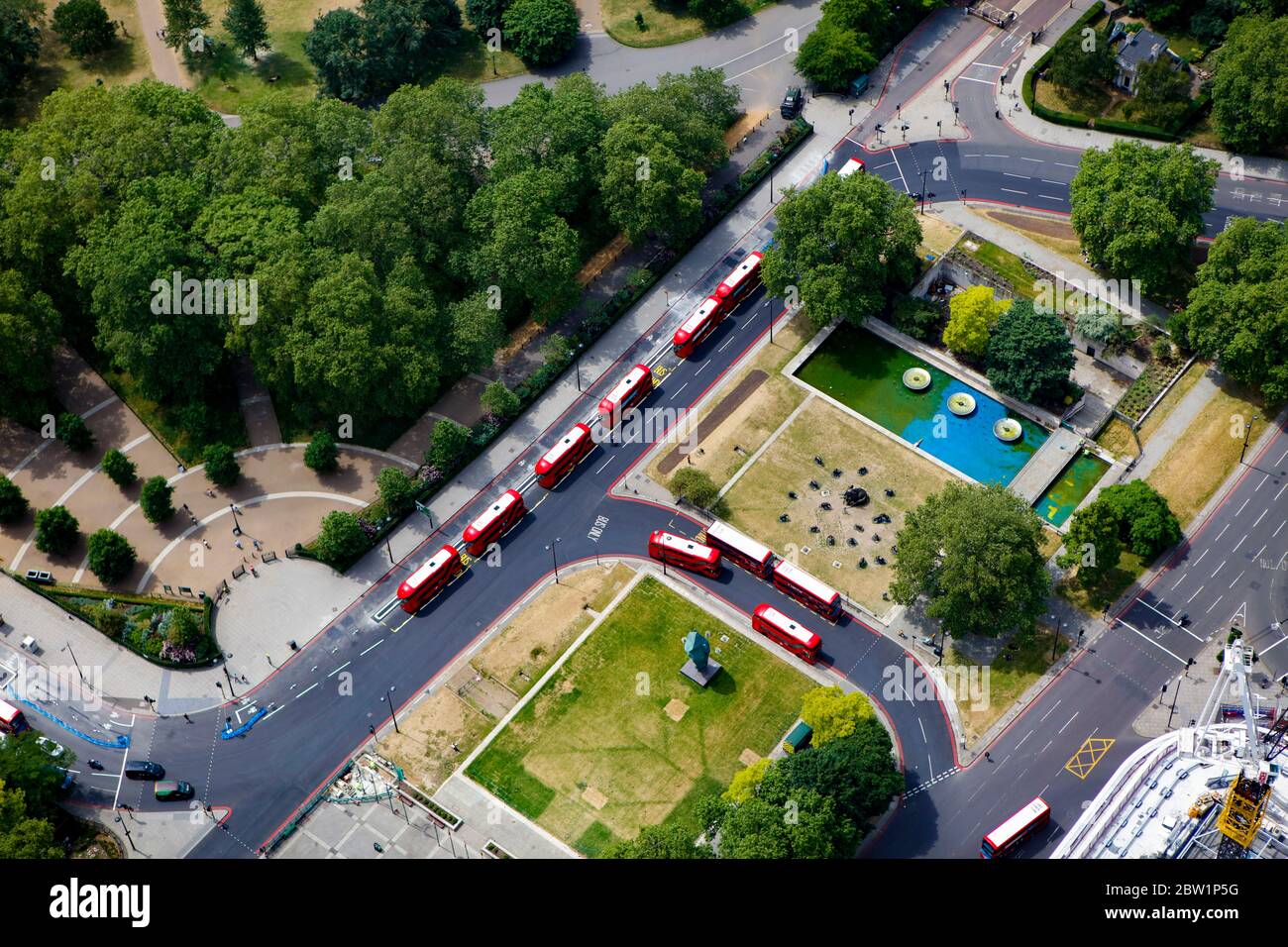 Vista aerea di Hyde Park Corner, Londra, Regno Unito Foto Stock