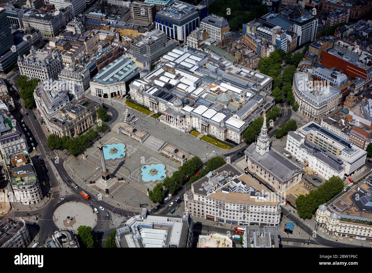 Veduta aerea di Trafalgar Square, Londra, Regno Unito Foto Stock