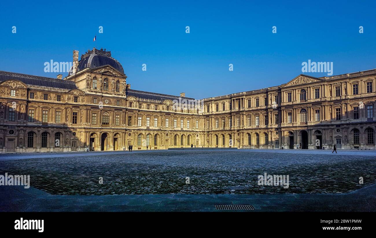 Il Cour Carrée, cortile quadrato, Palais du Louvre, Parigi, Ile-de-France, Francia Foto Stock