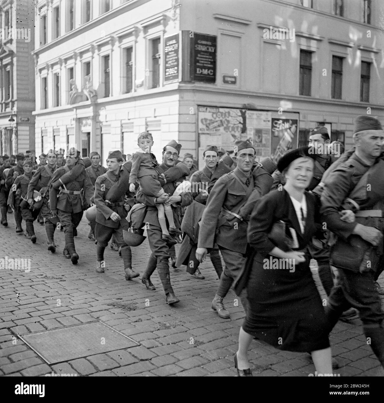 Le truppe cecoslovacche si prepararono a lasciare Praga. Foto Stock