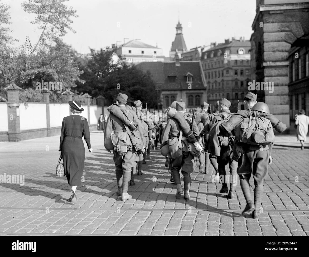 Le truppe cecoslovacche si prepararono a lasciare Praga. Foto Stock