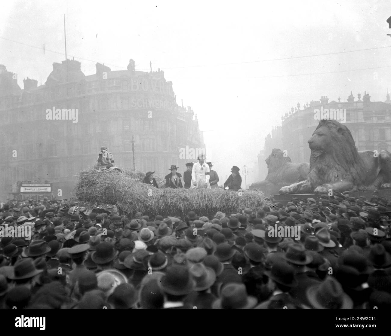 Reclutamento per l'Esercito di Terra delle donne in Trafalgar Square. 19 marzo 1918 Foto Stock