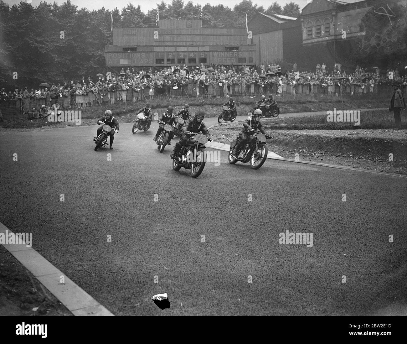 Inizio della gara motociclistica. Palazzo di cristallo. 14 agosto 1937. Foto Stock