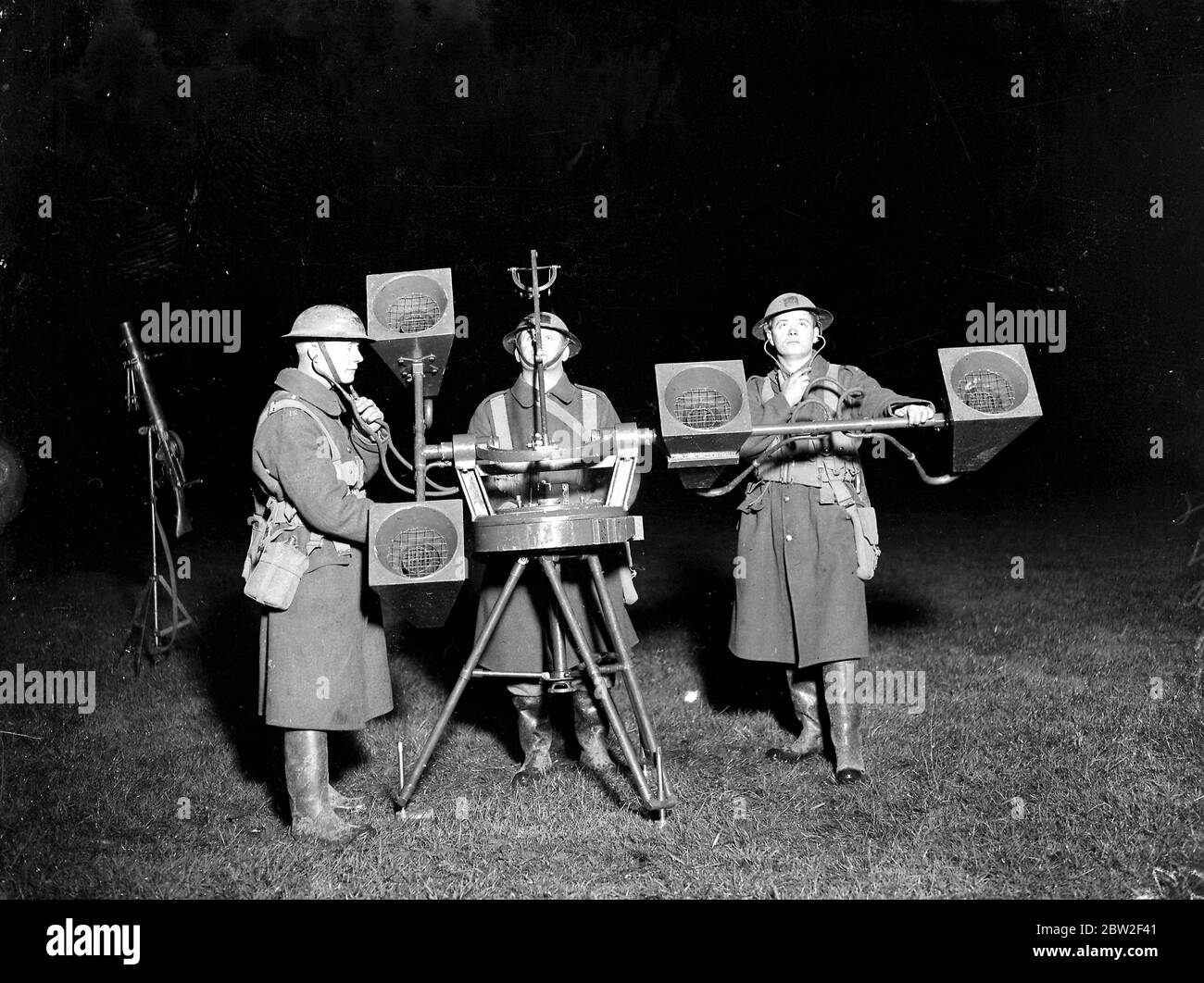 Difesa Searchlight. 1934 Foto Stock