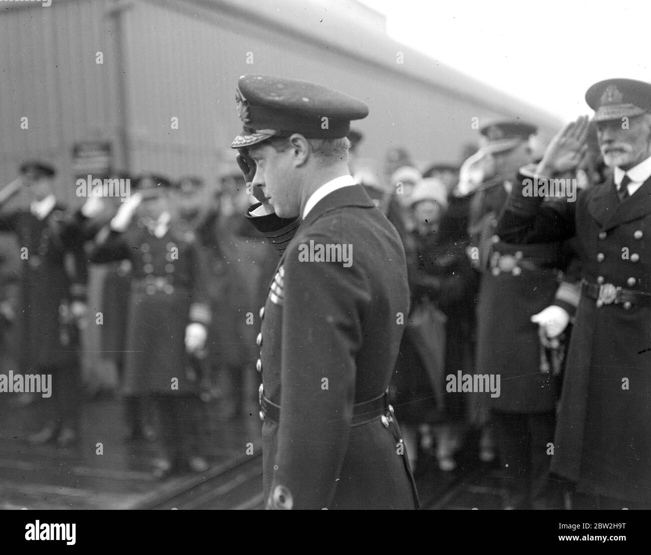 Ritorno del Principe di Galles - a Portsmouth dopo il suo ritorno dal Sud America. Ottobre 1925 Foto Stock