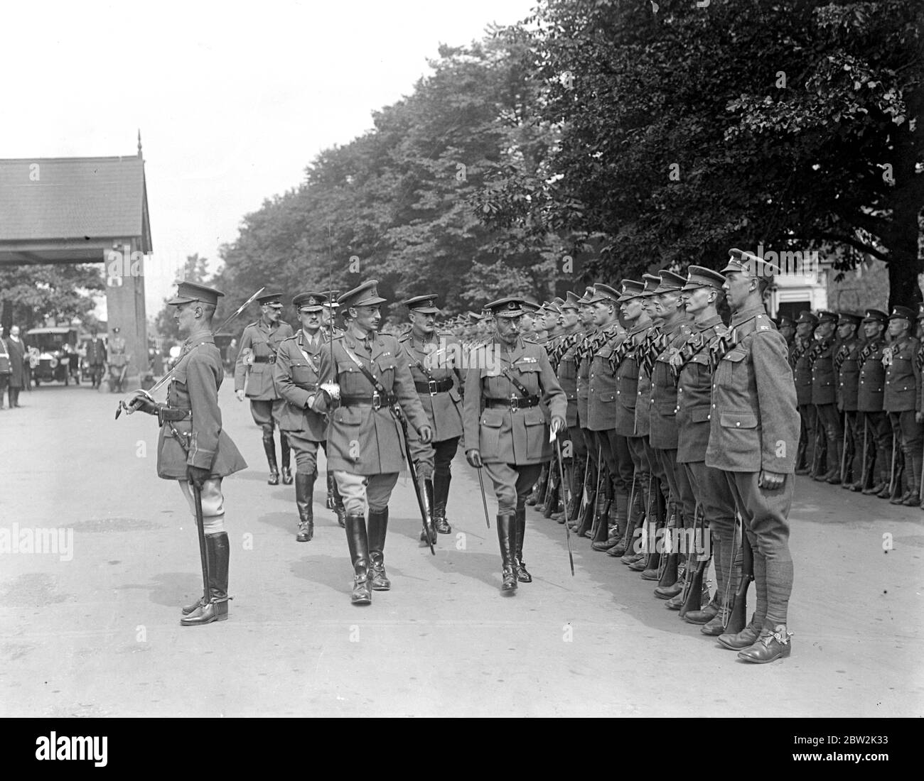 Visita reale a Bedford. Una Guardia d'onore alla Stazione. 27 giugno 1918. Foto Stock