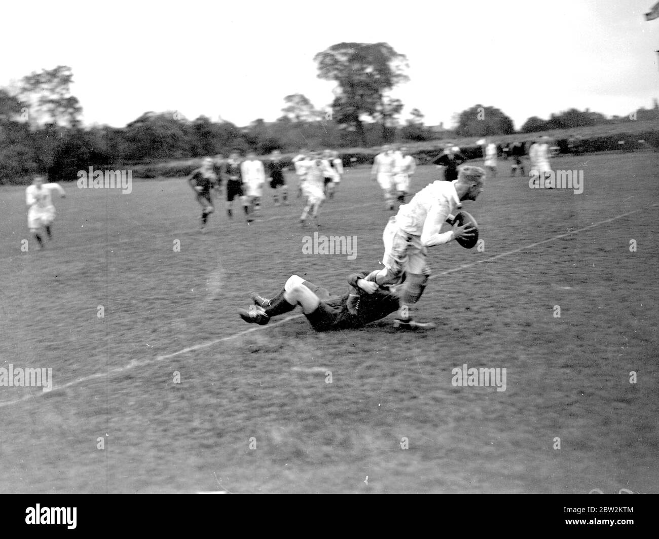 Gioco di rugby: Sidcup V L Scott rugger. 1934 Foto Stock