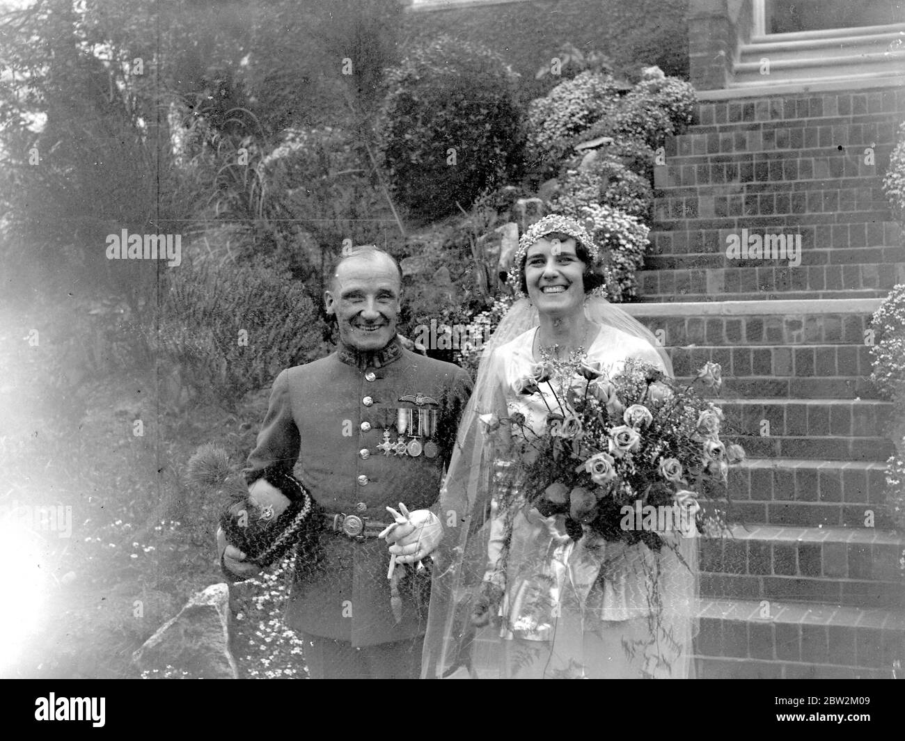 Gruppo al R.A.F. Matrimonio al St Pauls Cray. 1934 Foto Stock