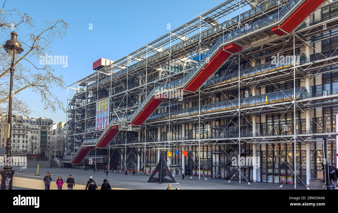 Centre Georges Pompidou, Beaubourg, Ile de France, Parigi 4eme arr, Francia Foto Stock