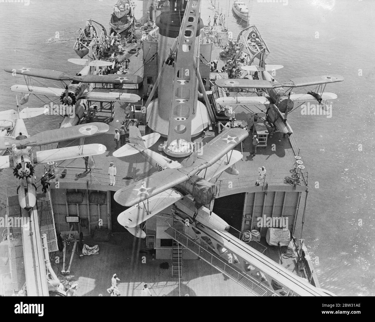 USS Houston, portaerei. 2 febbraio 1932 Foto Stock