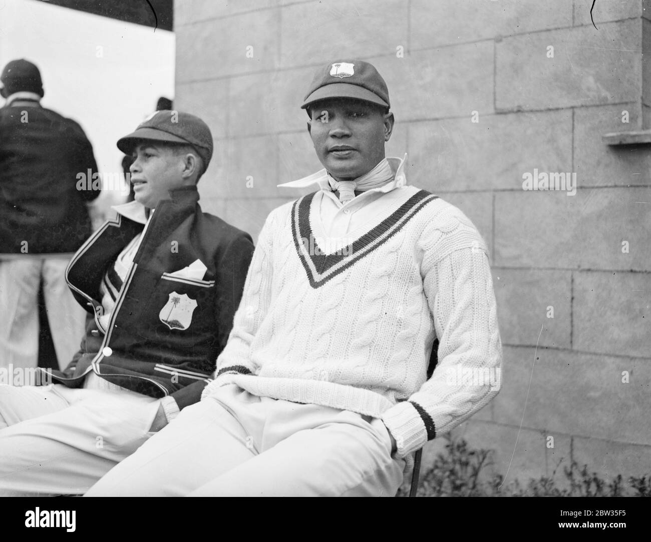 Ellis Achong della squadra di cricket dell'India occidentale. Aprile 1933 Foto Stock
