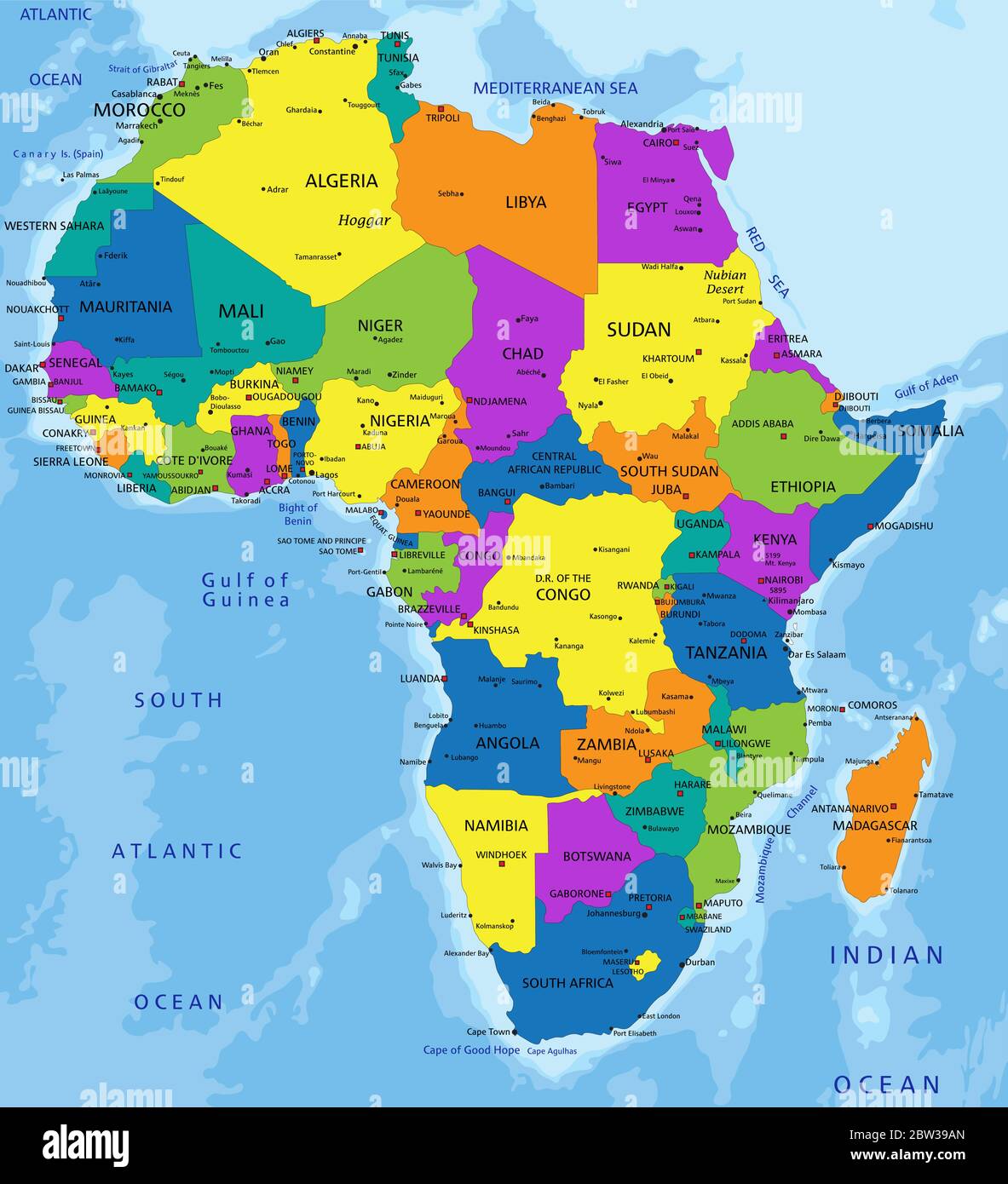 Mappa politica dell'africa immagini e fotografie stock ad alta risoluzione  - Alamy