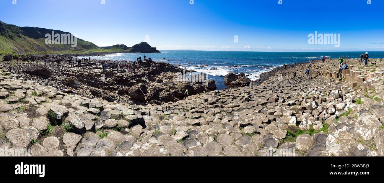 Il paesaggio naturale di Giant's Causeway in Irlanda del Nord Foto Stock