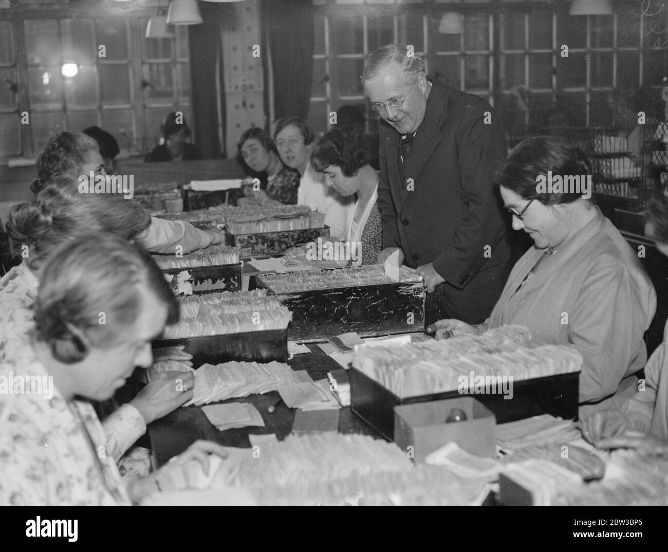 Postmaster Generale ispezione del sistema di archiviazione . 22 ottobre 1934 Foto Stock