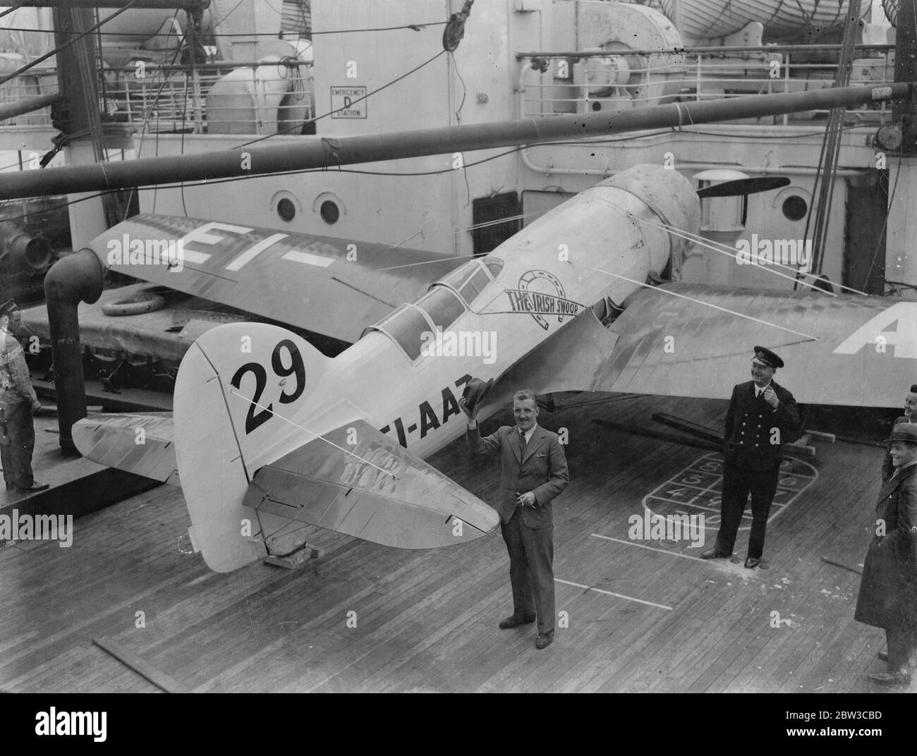 Irish Swoop, il monoplano e il pilota di questa 'SS Majestic'. 14 novembre 1934 Foto Stock
