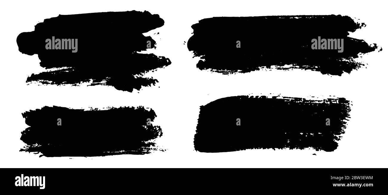 I tratti di pennello. Pennello vettoriale set. Grunge gli elementi di design. Illustrazione Vettoriale