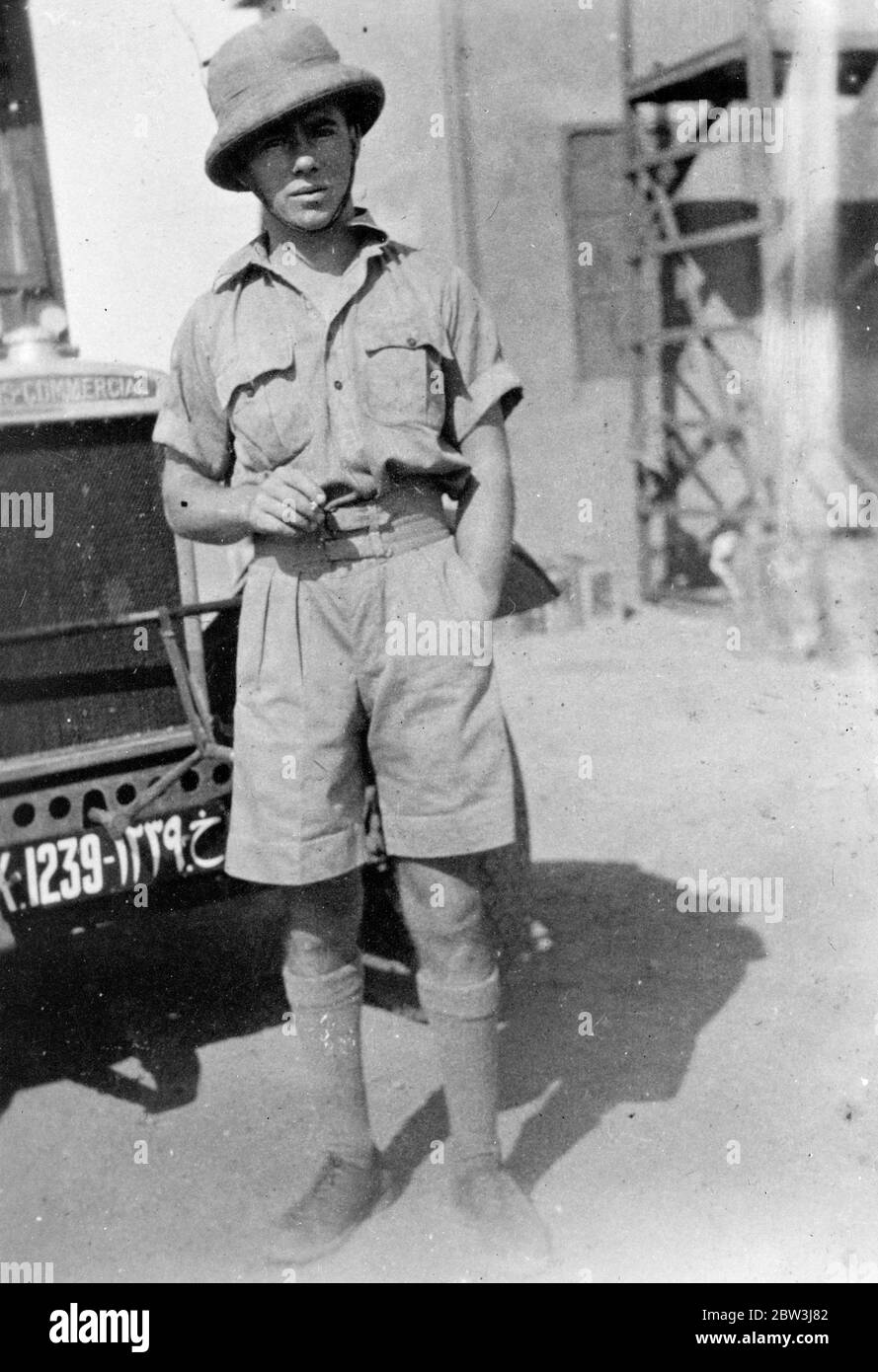 Mancante in Mediterraneo flying boat crash . Ingegnere W Amor della città di Khartoum , mancante nel disastro della barca volante . 1 gennaio 1936 Foto Stock