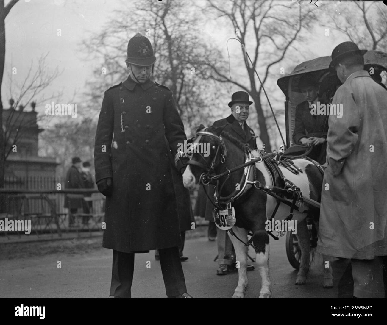 Lunedì di Pasqua van Horse Paradein Parco del Reggente . La parata del lunedì di Pasqua organizzata dalla London Van Horse Parade Society si è tenuta nel Circolo interno , Regent ; s Park . Questa è stata la mostra annuale 28 . Foto spettacoli , Lieutebebebett Colonnello Sir Percy Laurie giudicare una voce . 13 aprile 1936 Foto Stock