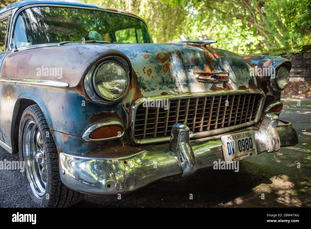Vagone Chevy 210 Classic Townsman nelle montagne della Georgia del Nord. (STATI UNITI) Foto Stock