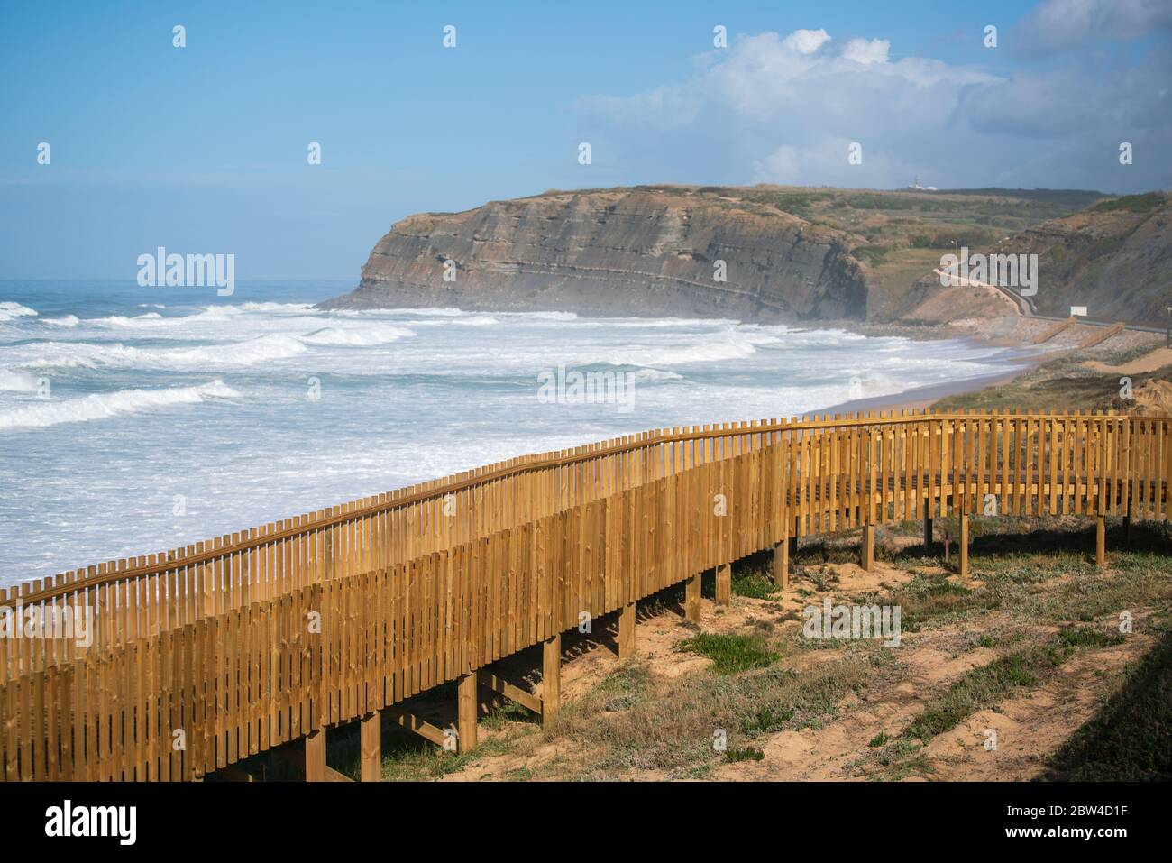Praia Azul spiaggia a Torres Vedras, Portogallo Foto Stock
