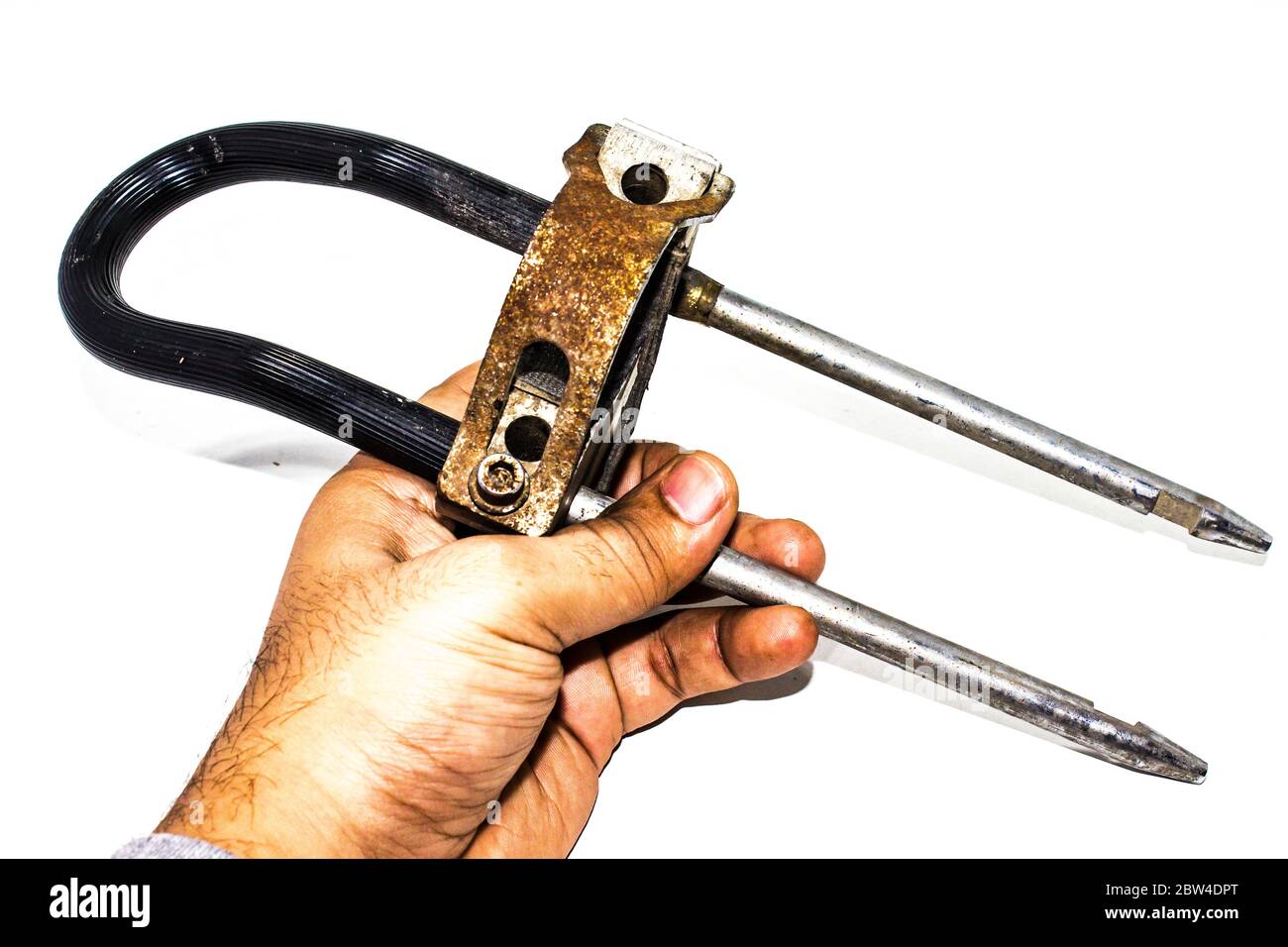 Un'immagine del blocco pneumatico della bicicletta Foto Stock