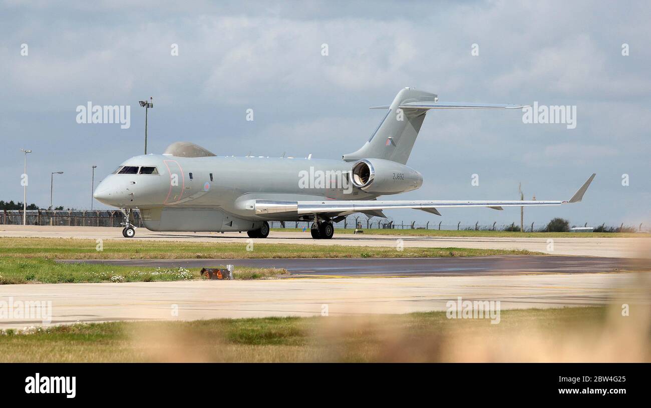 Raytheon Sentinel R1, ZJ692, di 5 Sqn, Royal Air Force presso RAF Waddington durante l'Excercise Cobra Warrior, Waddington, Regno Unito, 4 settembre 201 Foto Stock