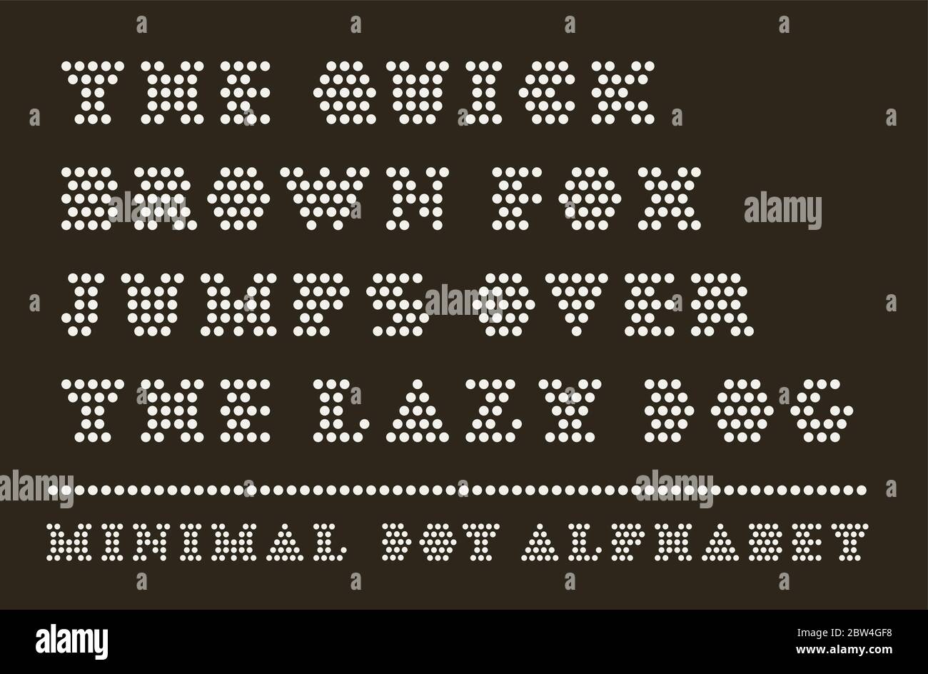 Caratteri stampatello punteggiati Illustrazione Vettoriale