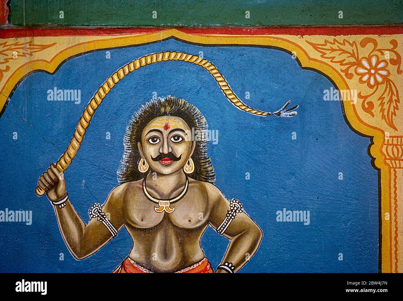 28 dic 2016 dipinto della tribù nomade di Potraj adorano una dea chiamata ‘Kadak Lakshmi Andhra Pradesh India Foto Stock