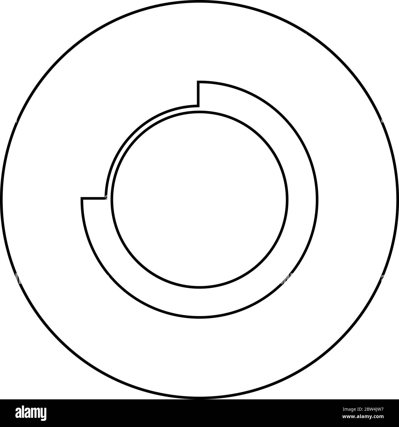 Techno Circle concetto infografico moderno astratto tecnologia futuristica creativa icona interfaccia grafica utente in cerchio rotondo contorno colore nero Illustrazione Vettoriale