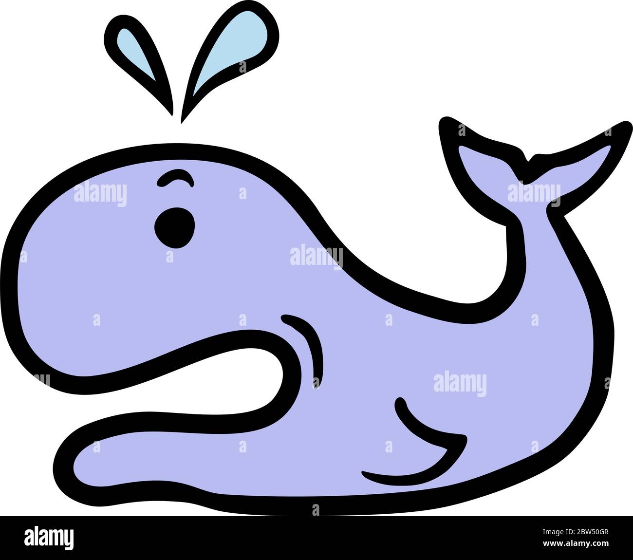 Funny cartoon whale Illustrazione Vettoriale