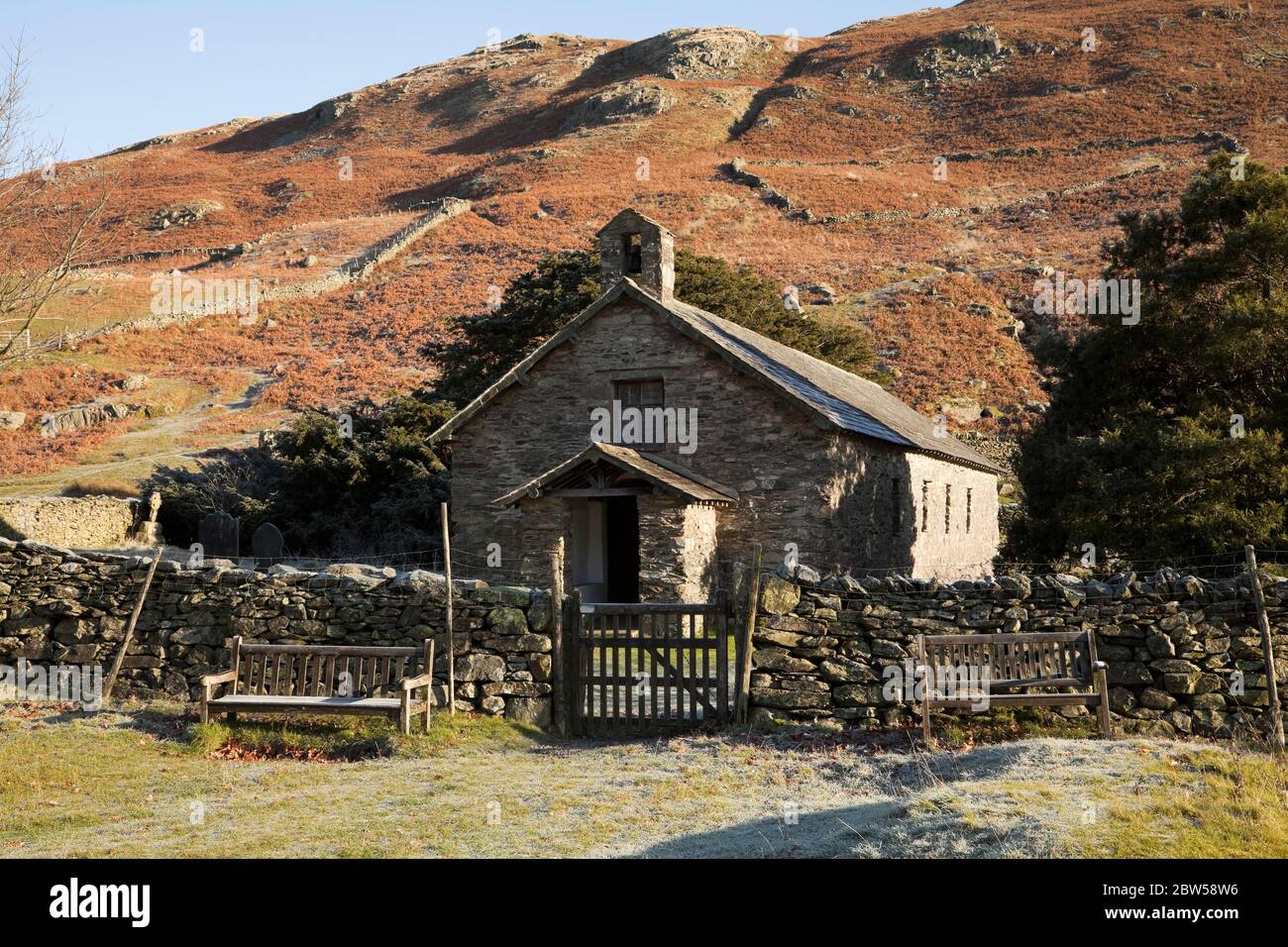 Martindale vecchia chiesa nel Lake District inglese Foto Stock