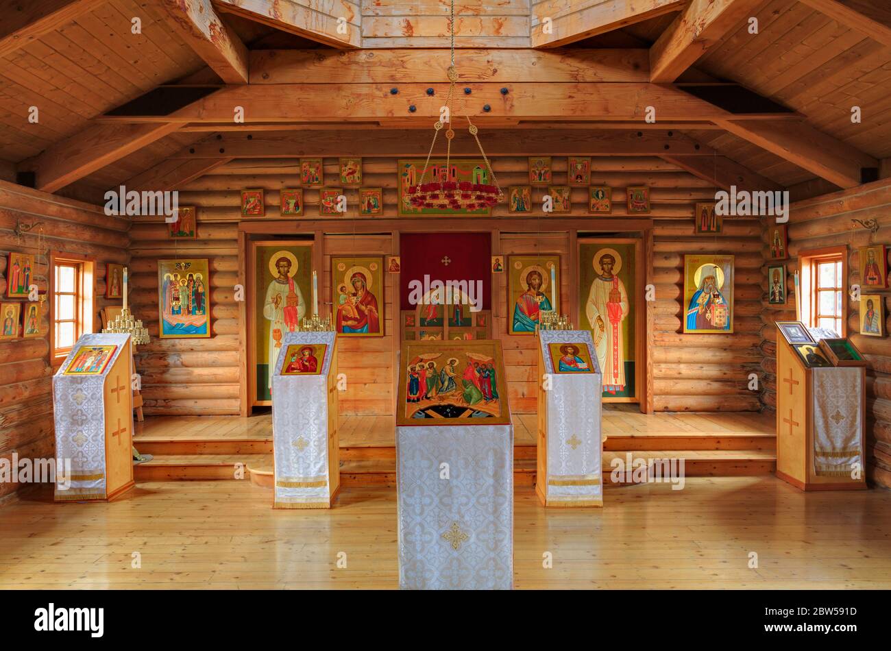 San Herman seminario ortodosso Chiesa, Kodiak, Alaska, STATI UNITI D'AMERICA Foto Stock