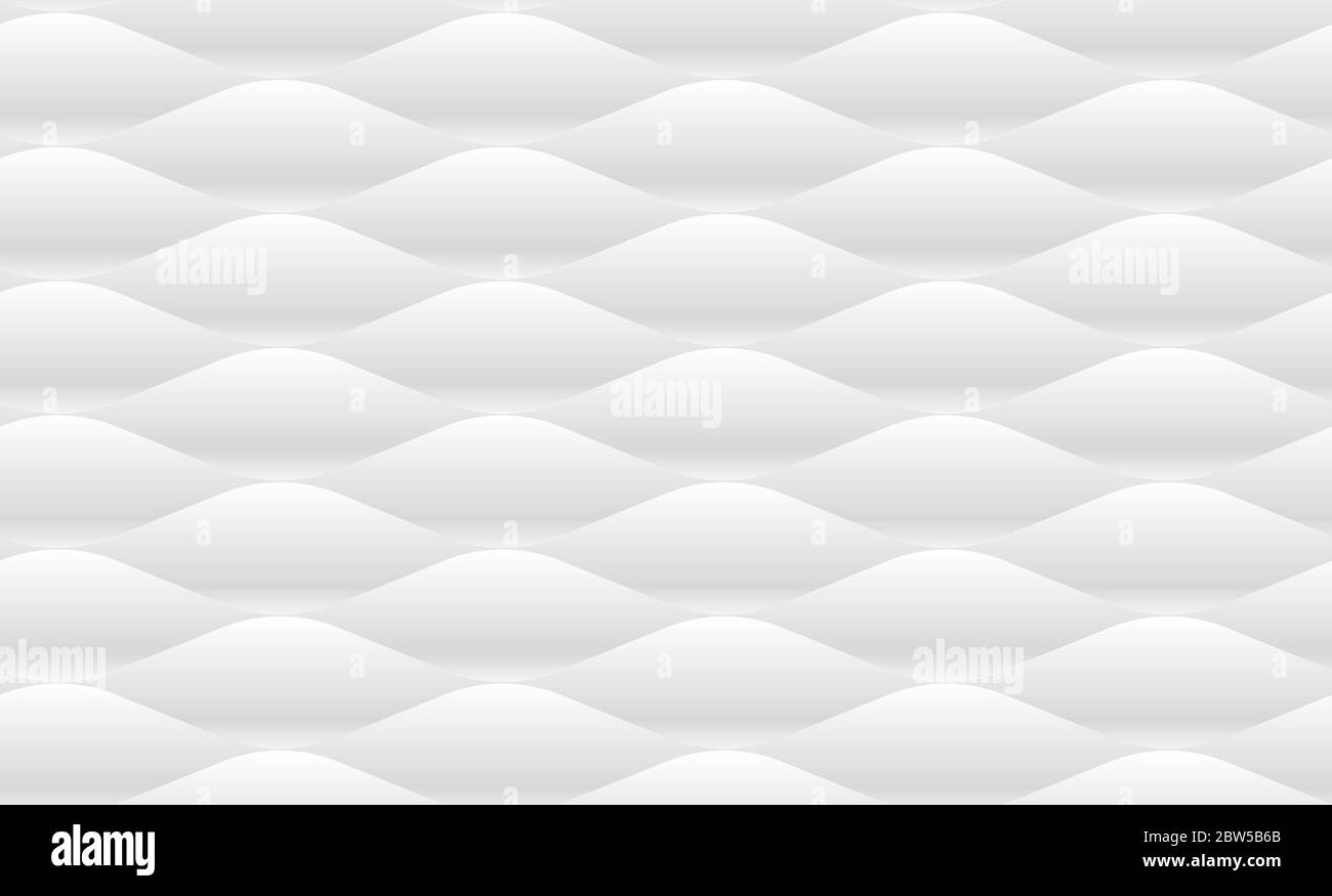 Motivo a forma d'onda in rilievo bianco. Illustrazione Vettoriale
