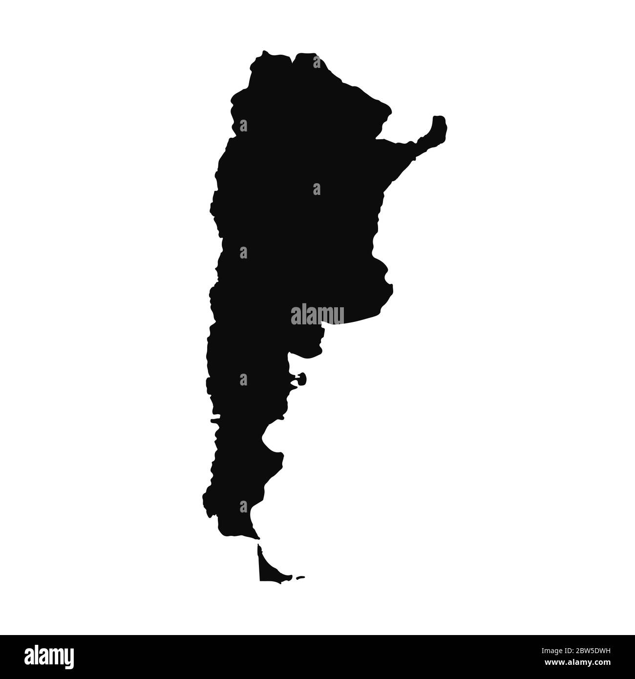 Mappa vettoriale Argentina. Illustrazione vettoriale isolata. Nero su sfondo bianco. Illustrazione EPS 10. Illustrazione Vettoriale