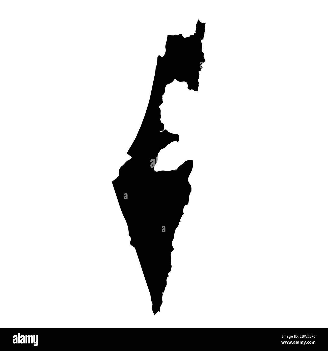 Mappa vettoriale Israele. Illustrazione vettoriale isolata. Nero su sfondo bianco. Illustrazione EPS 10. Illustrazione Vettoriale