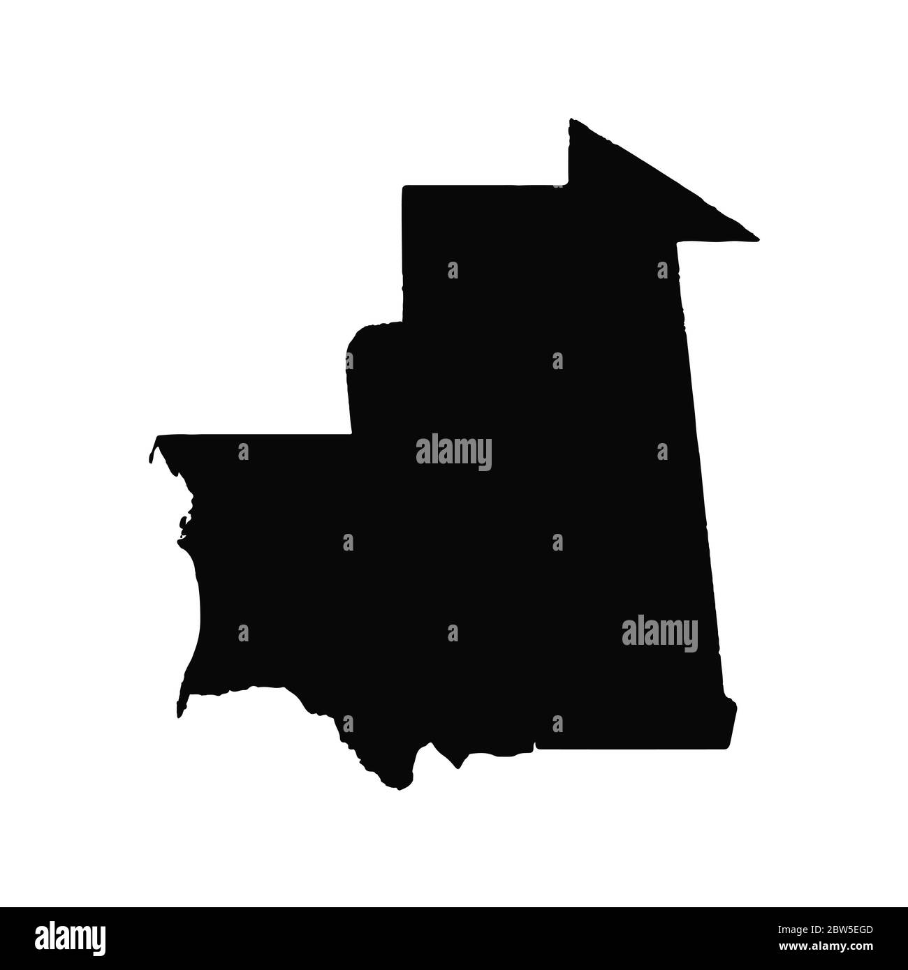 Mappa vettoriale Mauritania. Illustrazione vettoriale isolata. Nero su sfondo bianco. Illustrazione EPS 10. Illustrazione Vettoriale
