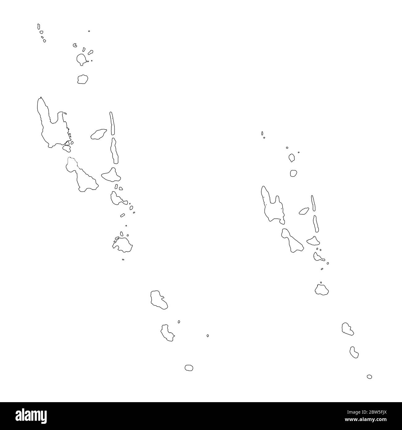 Mappa vettoriale Vanuatu e Port vila. Paese e capitale. Illustrazione vettoriale isolata. Contorno. Illustrazione EPS 10. Illustrazione Vettoriale