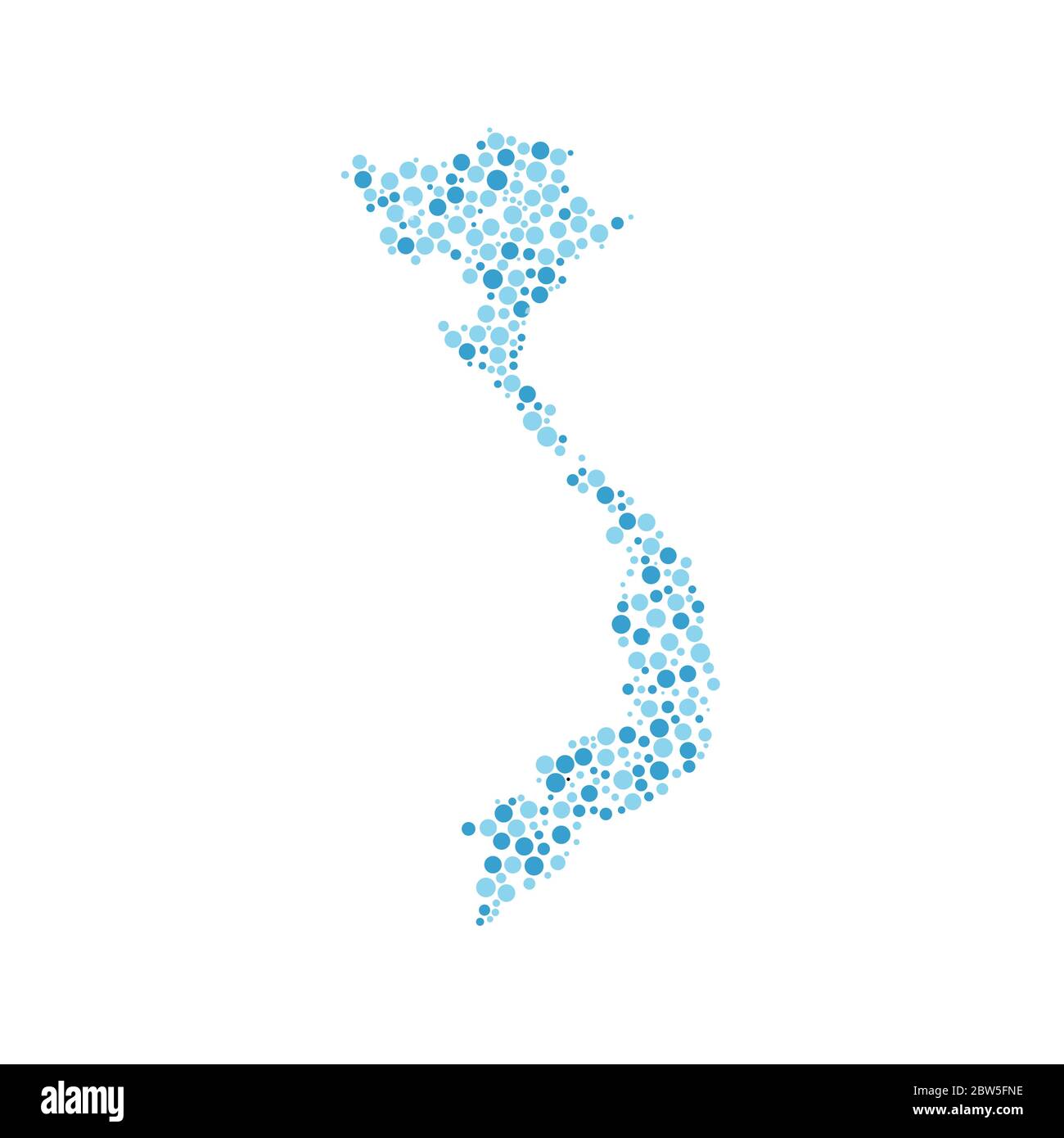 Mappa vettoriale Vietnam. Illustrazione vettoriale isolata. Nero su sfondo bianco. Illustrazione EPS 10. Illustrazione Vettoriale