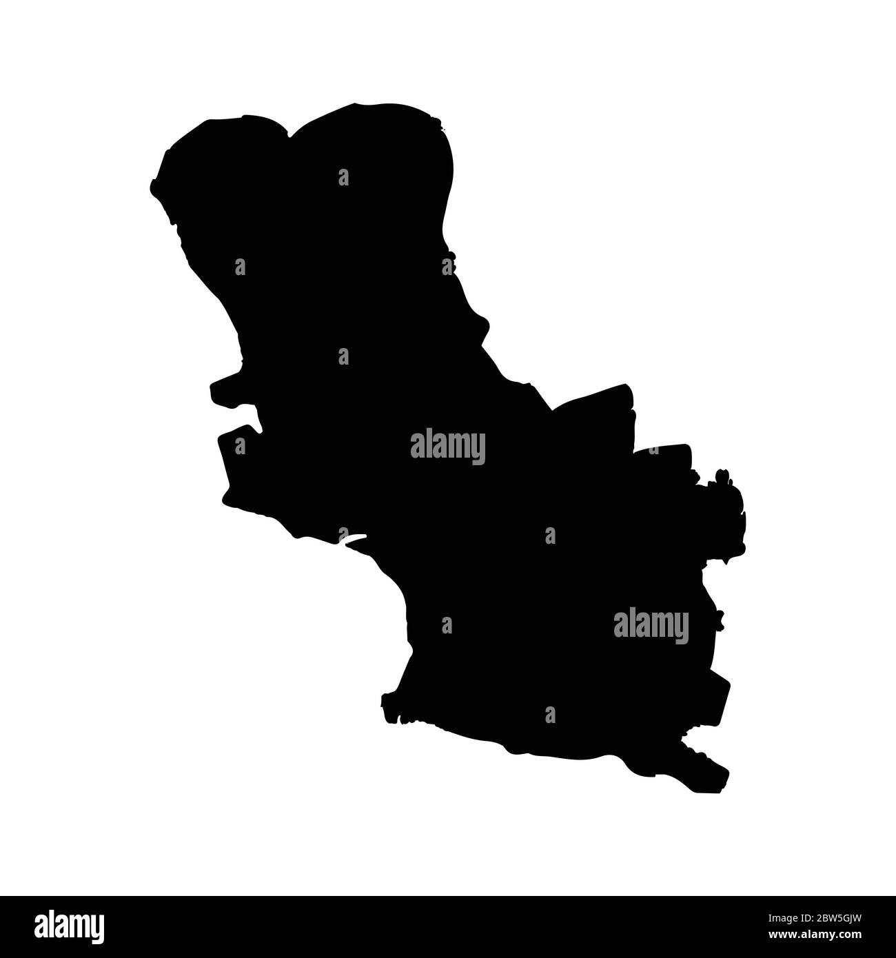 Mappa vettoriale Bridgetown. Illustrazione vettoriale isolata. Nero su sfondo bianco. Illustrazione EPS 10. Illustrazione Vettoriale