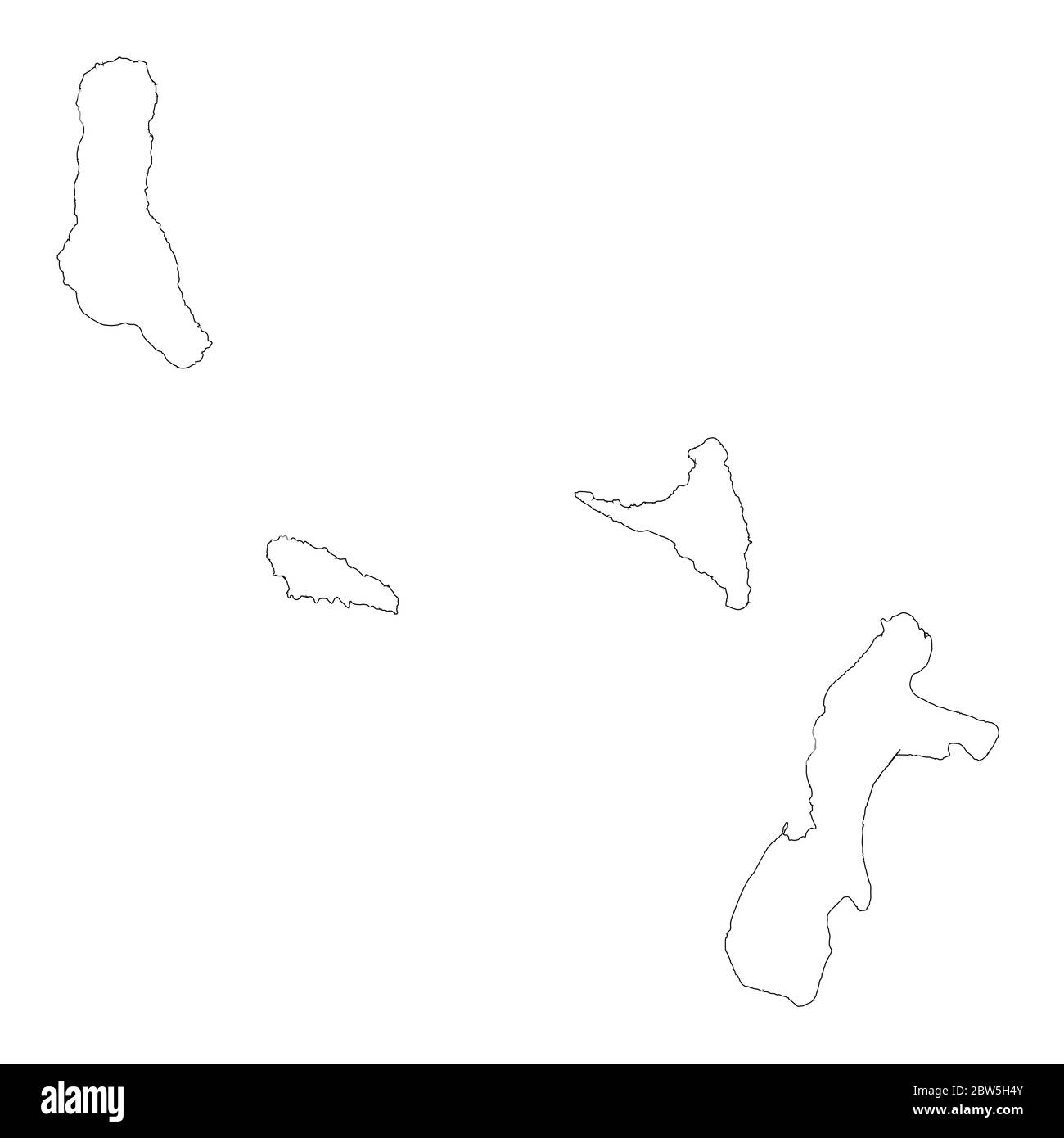 Mappa vettoriale Comore e Moroni. Paese e capitale. Illustrazione vettoriale isolata. Contorno. Illustrazione EPS 10. Illustrazione Vettoriale