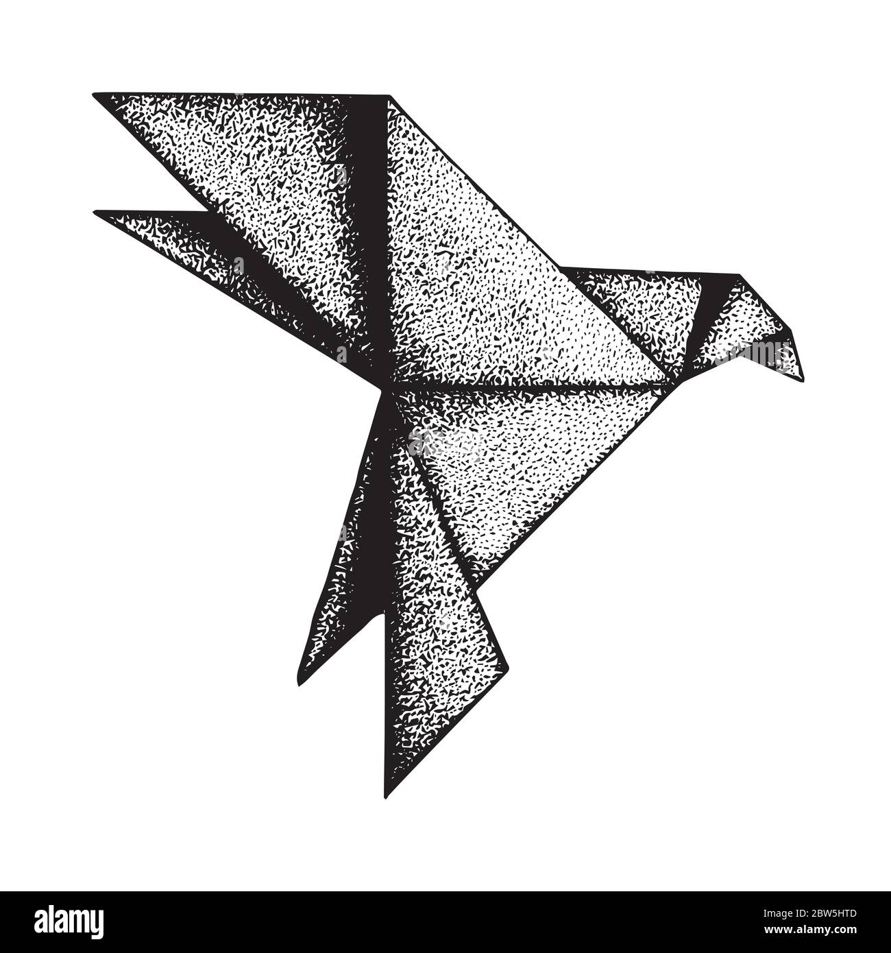 Uccello. Vintage di uccelli flaying, illustrazione vettoriale stile incisione. Disegno astratto di schizzo con simbolo di uccello. Illustrazione Vettoriale