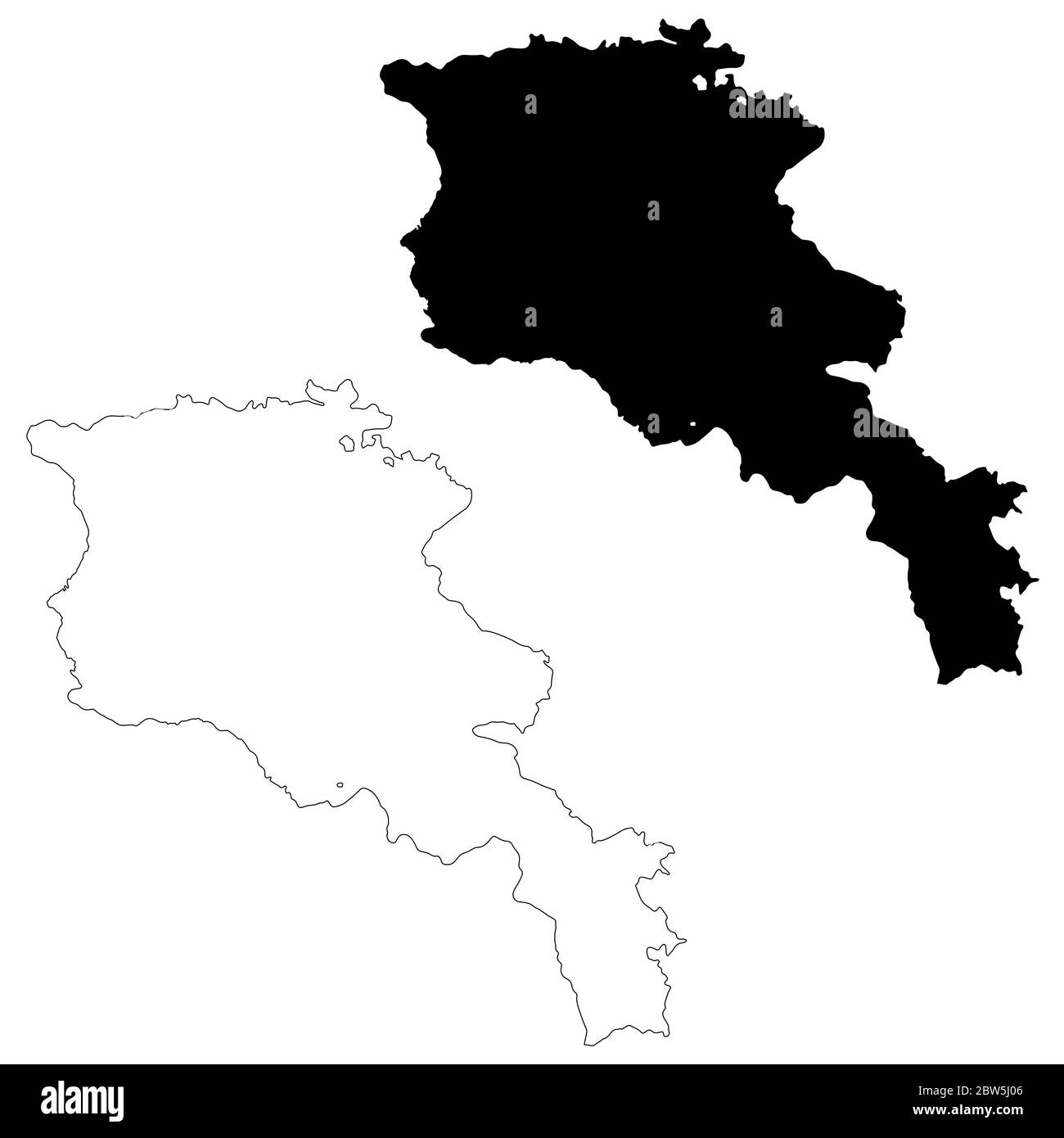 Mappa vettoriale Armenia. Illustrazione vettoriale isolata. Nero su sfondo bianco. Illustrazione EPS 10. Illustrazione Vettoriale