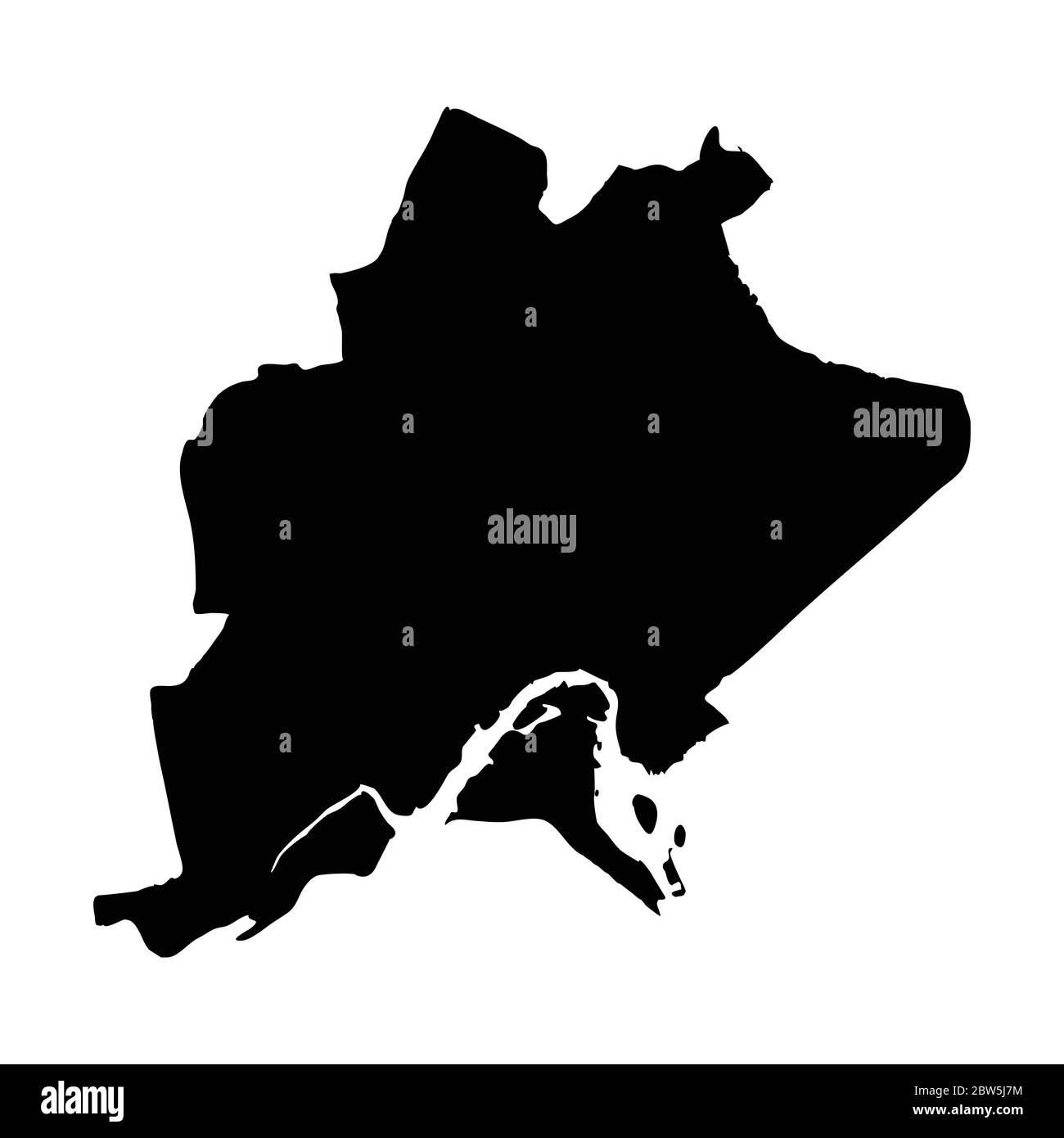 Mappa vettoriale Bandar seri Begawan. Illustrazione vettoriale isolata. Nero su sfondo bianco. Illustrazione EPS 10. Illustrazione Vettoriale