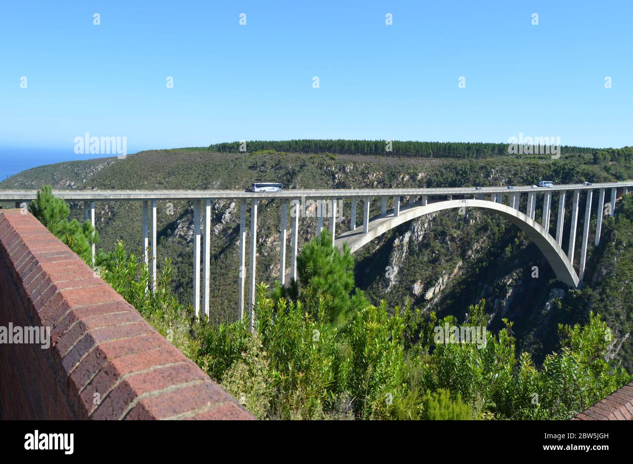 Bloukrans bunjee jumping bridge è un ponte di arco situato vicino la natura della Valle e Knysna in garden route nella Western Cape Africa Foto Stock