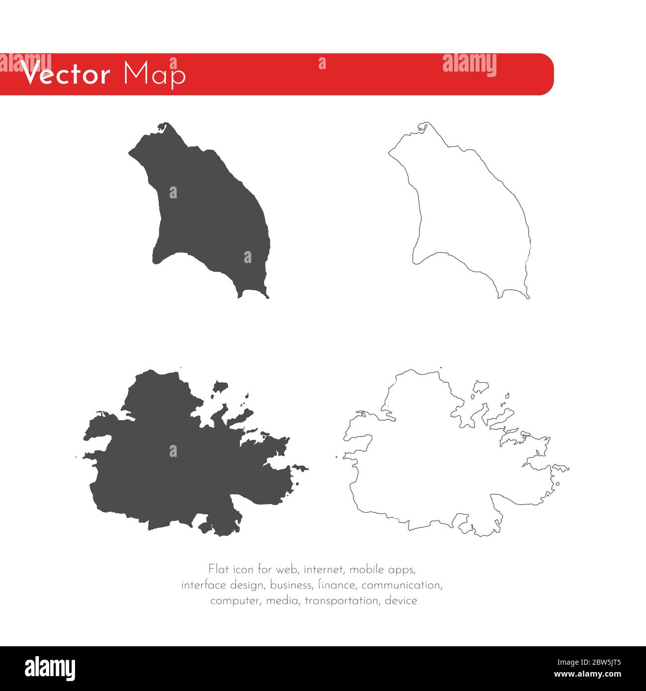 Mappa vettoriale Antigua e Barbuda. Illustrazione vettoriale isolata. Nero su sfondo bianco. Illustrazione EPS 10. Illustrazione Vettoriale