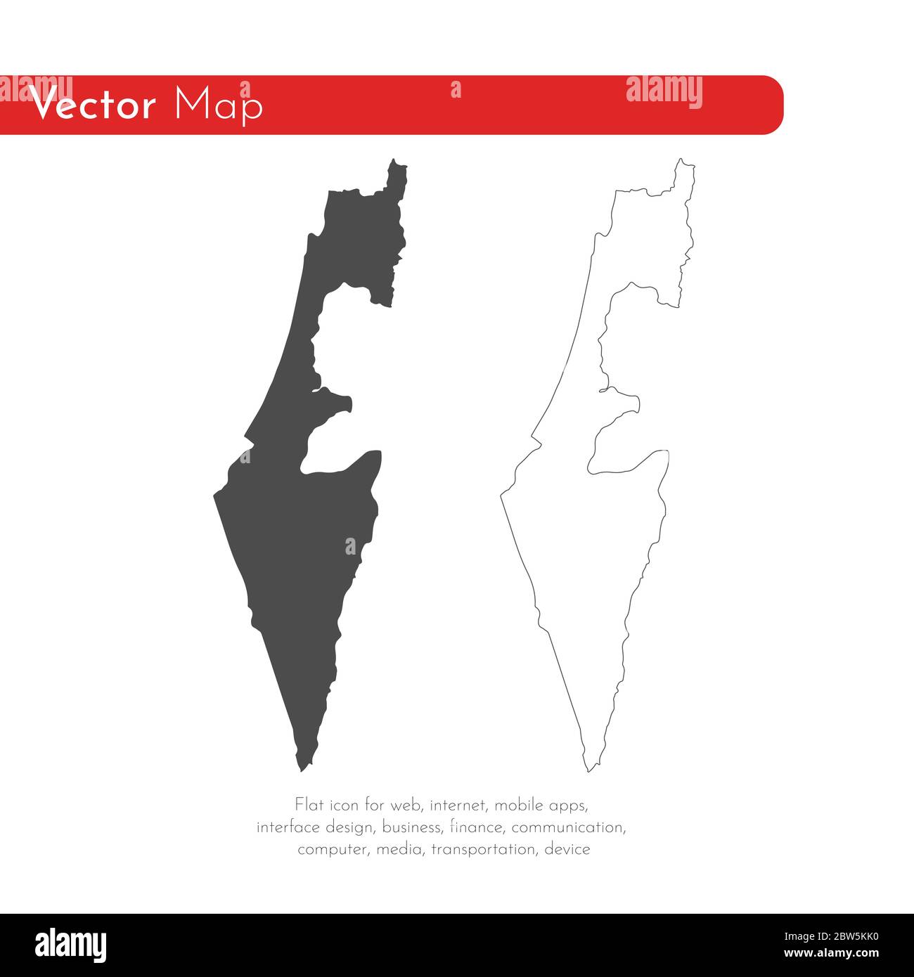 Mappa vettoriale Israele. Illustrazione vettoriale isolata. Nero su sfondo bianco. Illustrazione EPS 10. Illustrazione Vettoriale
