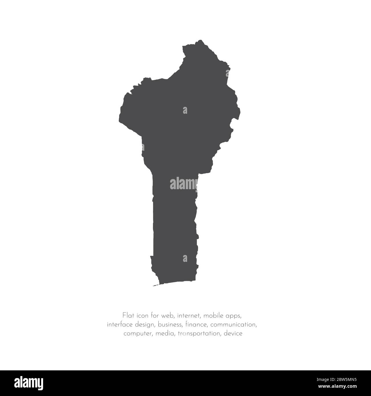 Mappa vettoriale Benin. Illustrazione vettoriale isolata. Nero su sfondo bianco. Illustrazione EPS 10. Illustrazione Vettoriale