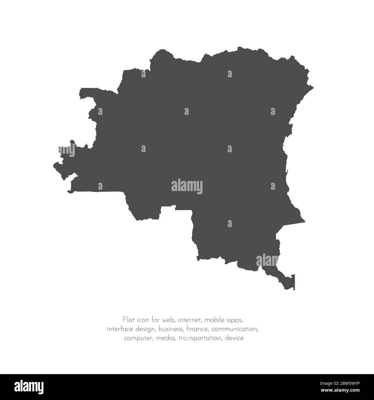 Mappa vettoriale Repubblica Democratica del Congo. Illustrazione vettoriale isolata. Nero su sfondo bianco. Illustrazione EPS 10. Illustrazione Vettoriale